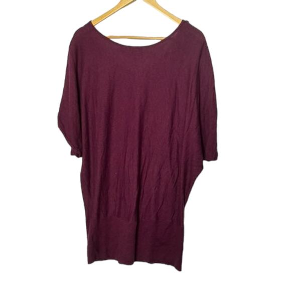 Lane Bryant Maroon Maroon Button Detail Dolman Sleeve Sweater Banded Hem 18/20 - Picture 6 of 9